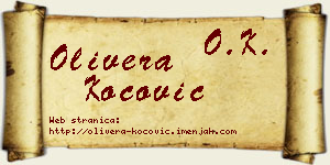 Olivera Kočović vizit kartica